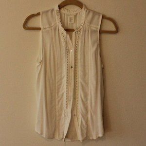 Cute White H&M Button Tank